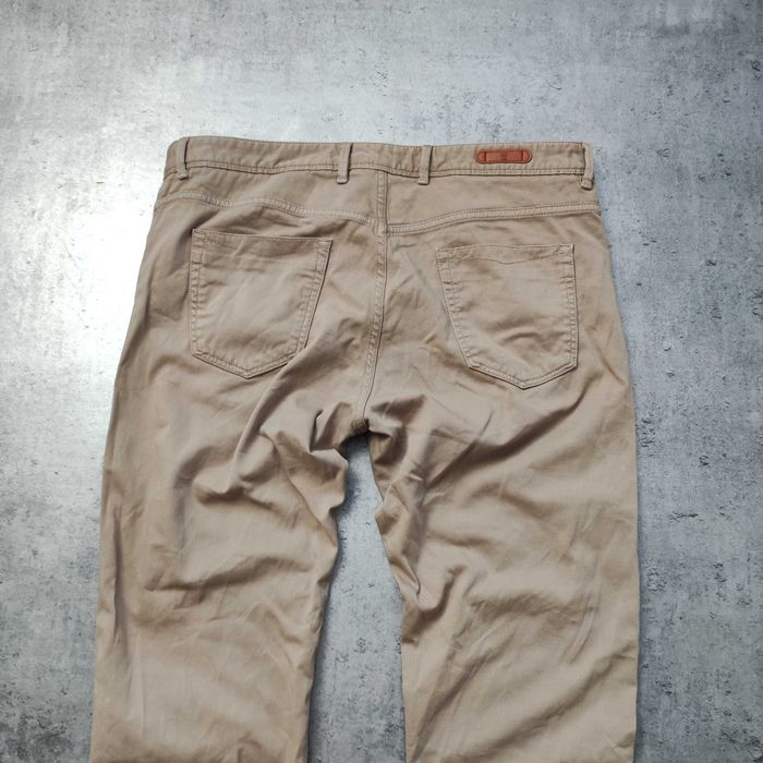 MĘSKIE Eleganckie Spodnie Chino Slim Italy Massimo Dutti Pique Beżowe