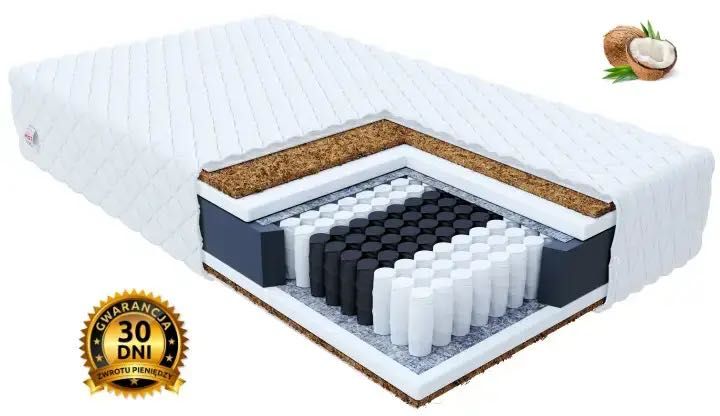 Materac Kieszeniowy sprężynowy 160x200 Kokos PREMIUM 24cm Pocket H3/H4