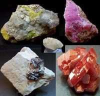 Minerais - Aragonito, Pirita, Azurita, Prata Nativa, Malaquita e outro