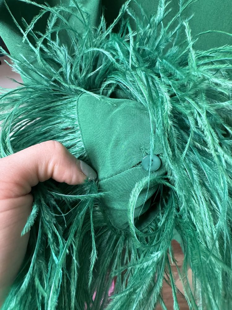 Zielona marynarka Zara rozm. S pióra