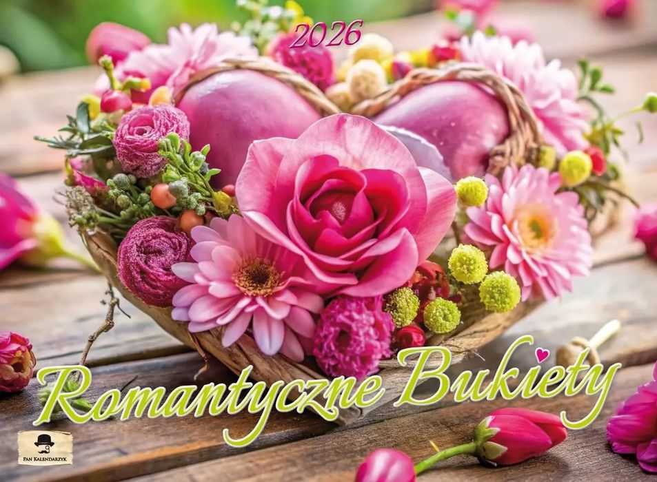 Kalendarz 2026 Ścienny albumowy bukiety. Pan Kalendarzyk