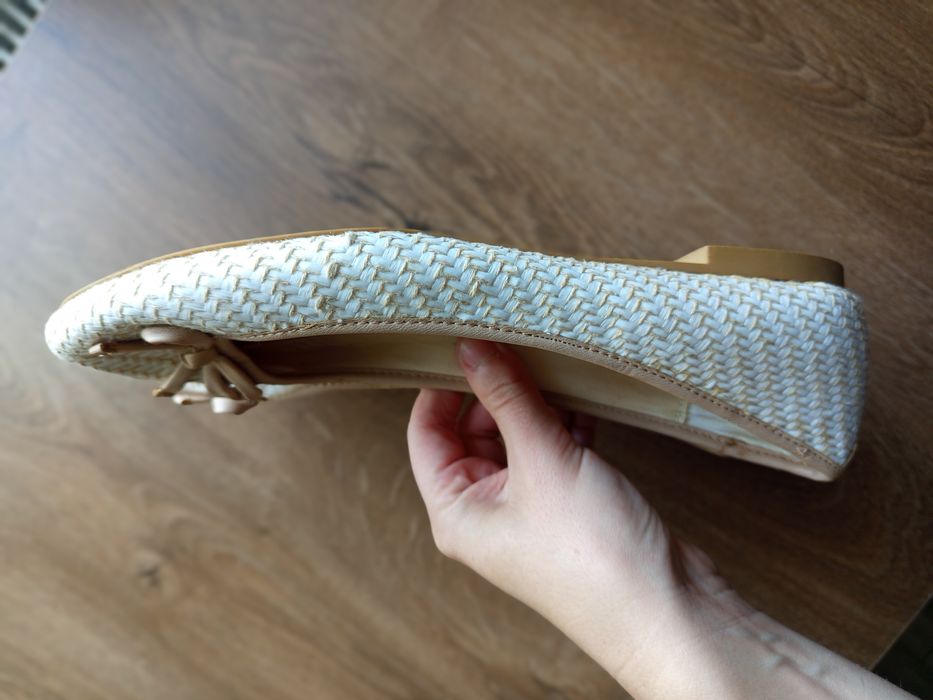 Baleriny damskie plecione brązowe r 39