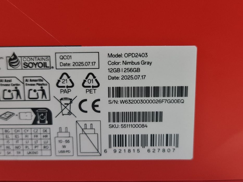 New OnePlus Pad 2 12/256GB Nimbus Gray EU Global