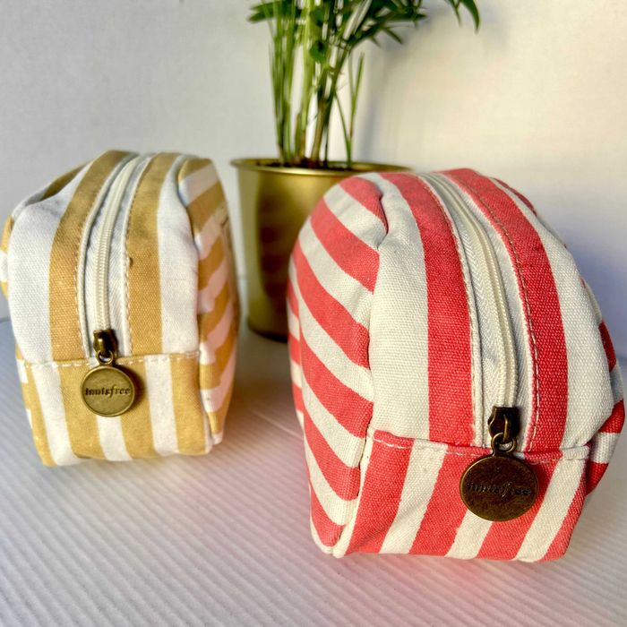 Bolsa nécessaire de algodão bege