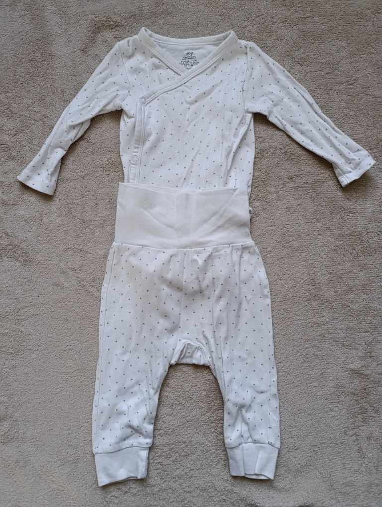 Komplet set zestaw body kopertowe i spodnie bawełna H&M rozmiar 68