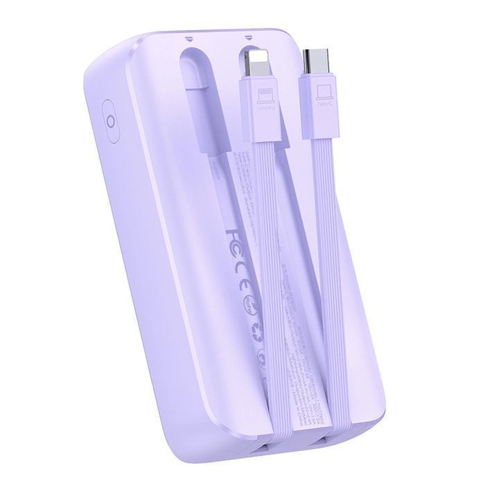 Powerbank Joyroom 30W 10000mAh z Wbudowanymi Kablami - Fioletowy