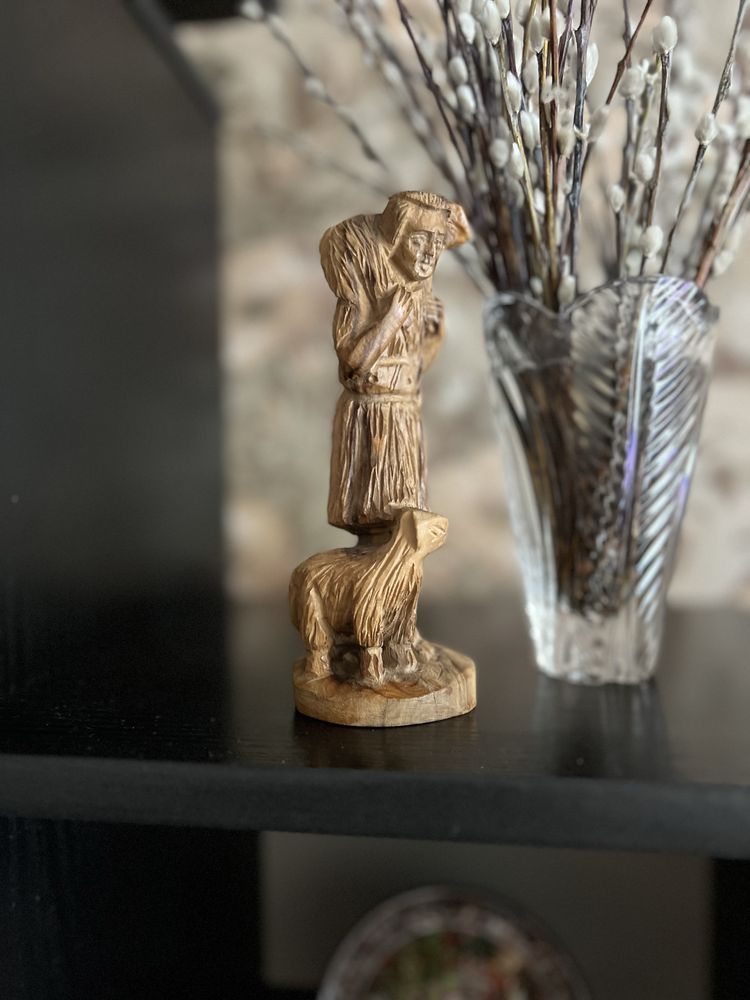Винтажная деревянная статуэтка Пастух (Европа)