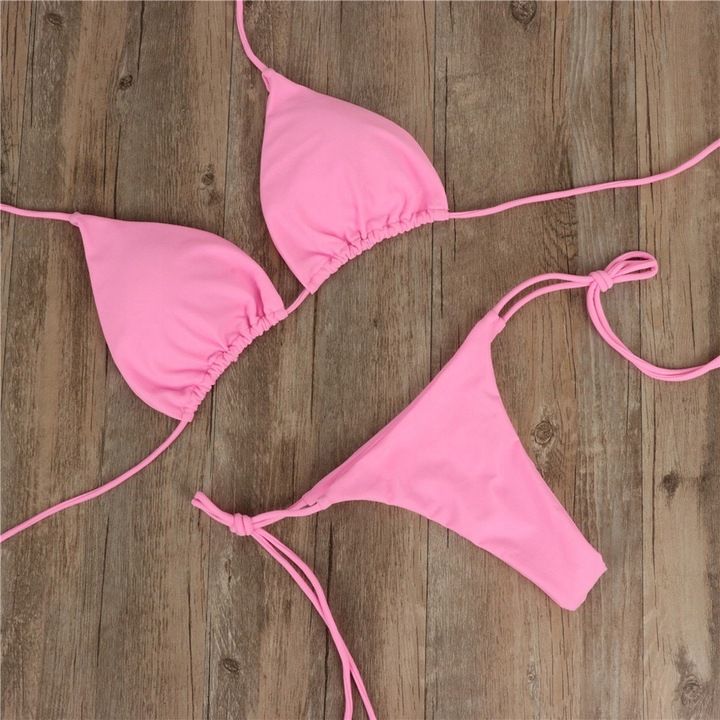 Sexy Strój Kąpielowy Wiązane Bikini Brazylijskie Stringi - L