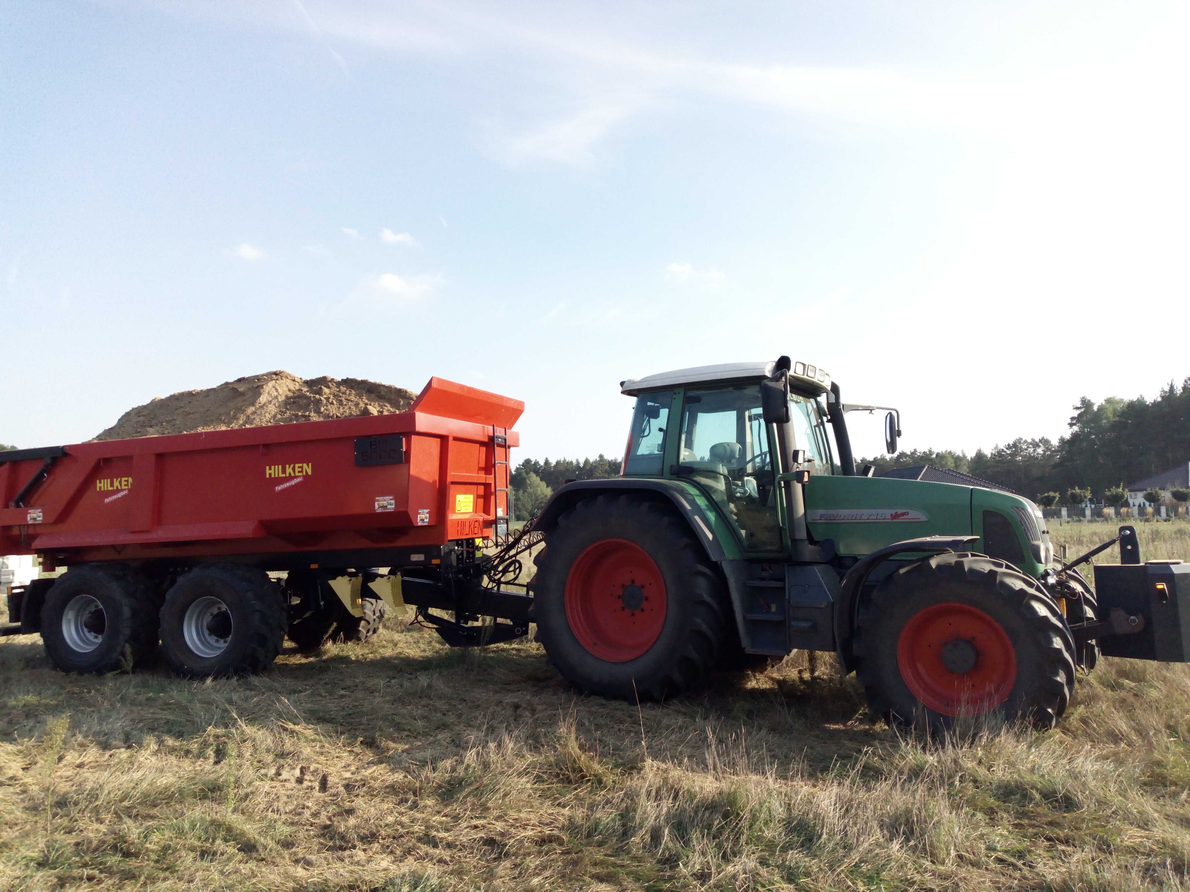 usługi ciągnik rolniczy z przyczepą budowlaną 20 ton  lawetą platformą