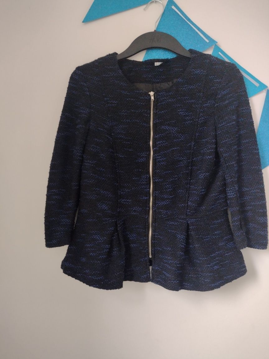Marynarka z baskinką dzianinowa rozmiar M 38 h&m