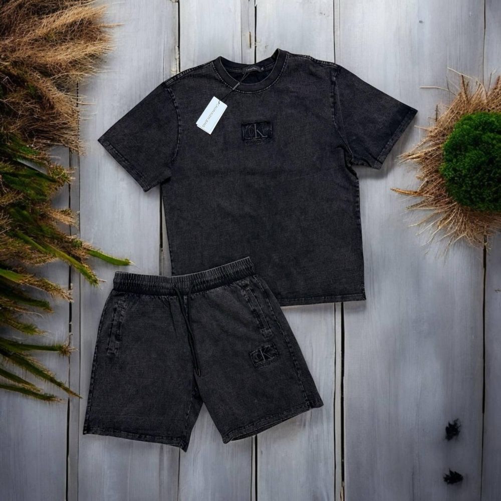 Чоловічий брендовий комплект футболка/шорти чорний M,L,XL,2XL,3XL КИЇВ
