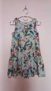 Сукня з папужками, літній сарафан хлопок, платье 4-6 років