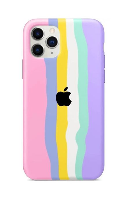 Силіконовий чохол IPhone 11 Pro Max, rainbow pink, райдужний