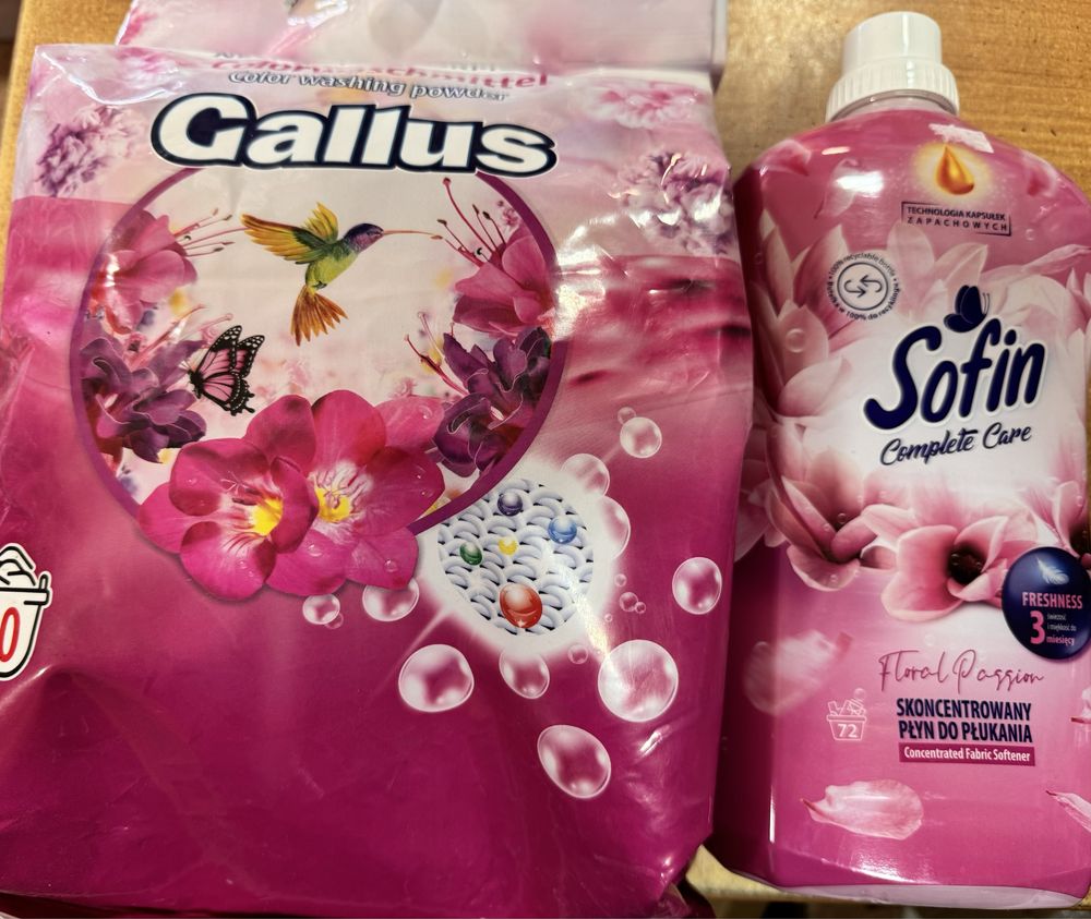 Ptoszek Gallus perfumowany 3,9kg+ plyn do plukania 1,8l zestaw