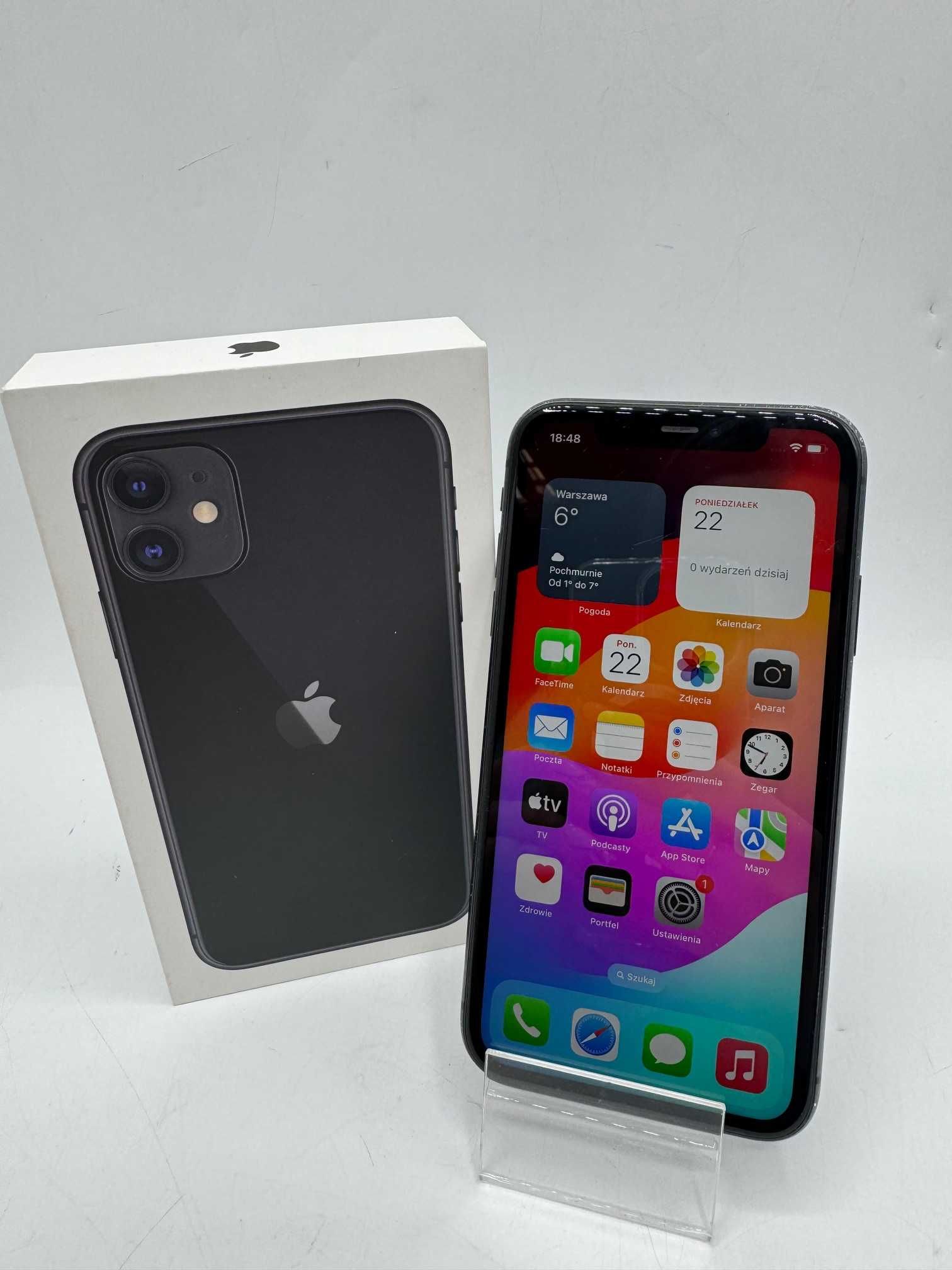 Telefon IPHONE 11 64GB +PUDEŁKO KON.BAT 77% od loombard milicz