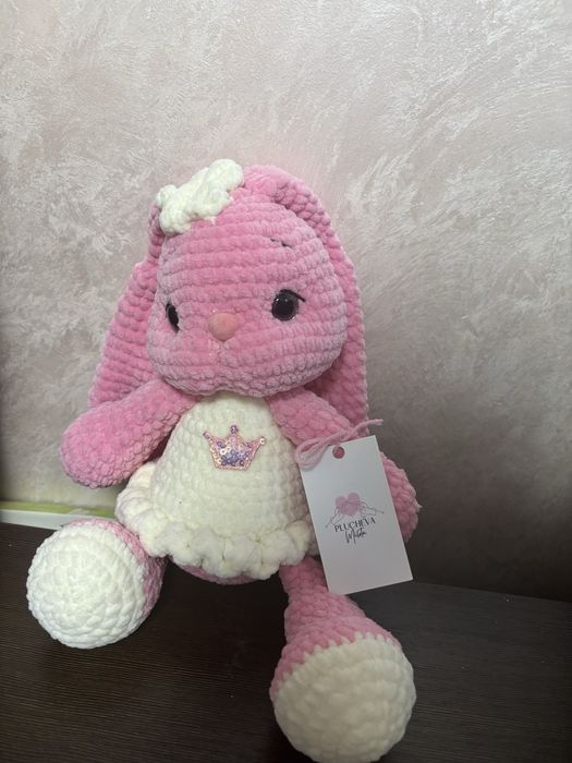 Зайчик рожевий, 30см