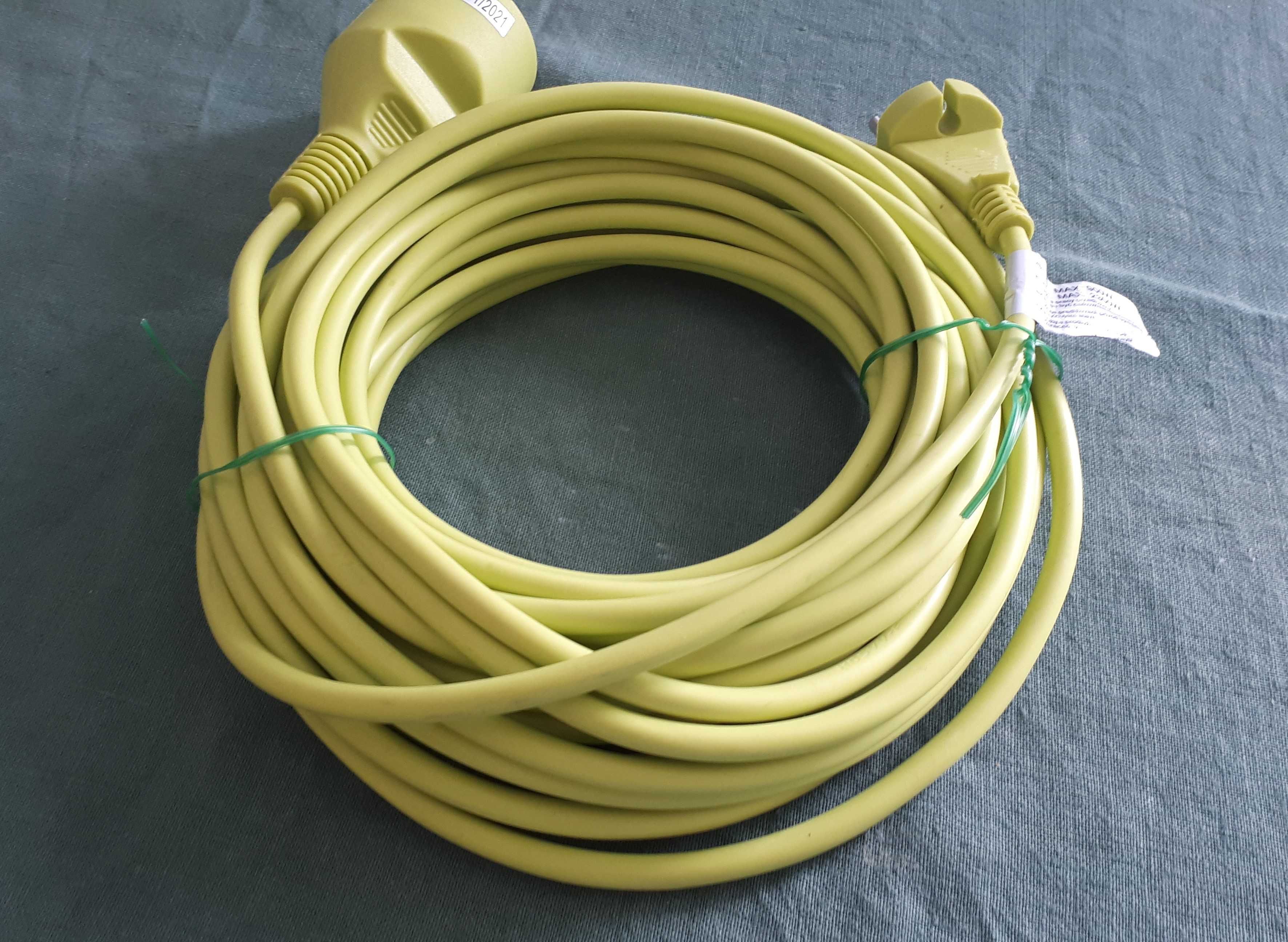 nowy przedłużacz 10 m kabel uniwersalny limonkowy