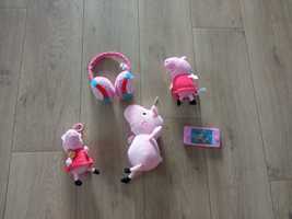 Zestaw świnka Peppa 3 maskotki nauszniki prezent