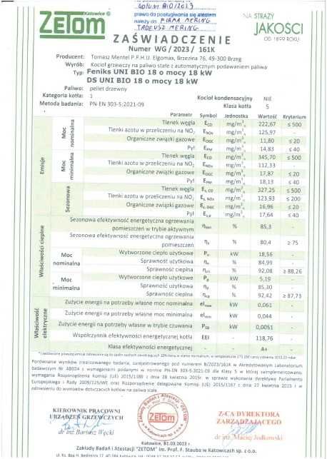 Kocioł piec na pellet pelet Feniks UNI BIO 18kW Mering