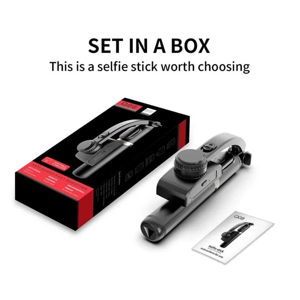 Gimbal do smartfona Bluetooth selfie statyw + oświetlenie.