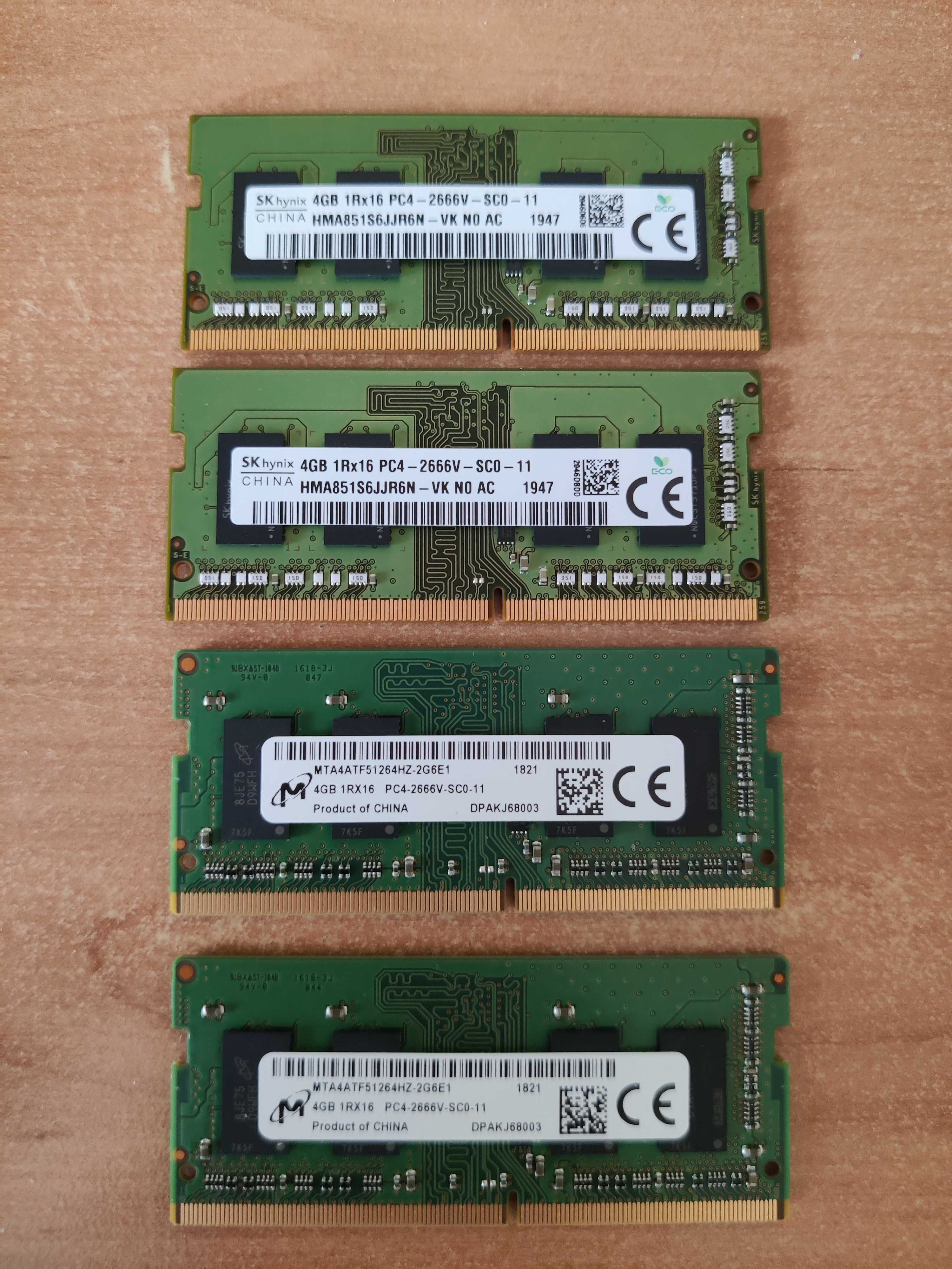 Память(для ноутбука/новая) SODIMM DDR4-2666 MHz 4GB Micron x2/Hynix x2