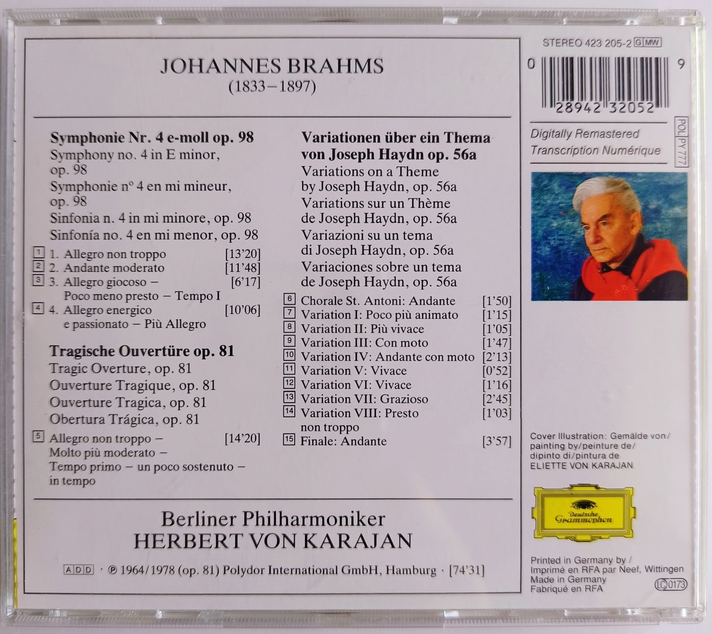 Herbert Von Karajan Johannes Brahms Symhony no.4 Haydn Variations