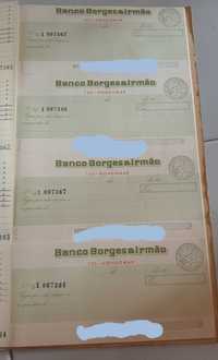 Cheques vintage banco borges irmão