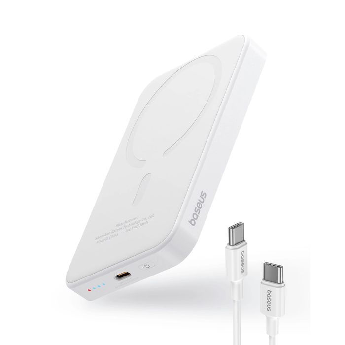 Mini powerbank Baseus 5000mAh 20W + kabel USB-C (20V/3A) - biały