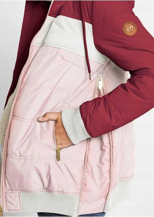 Kurtka ciążowa z wstawką niemowlęcą - Ocieplana z kapturem