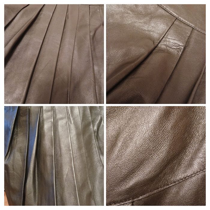 Спідниця натуральна шкіра М-шкіряна міді юбка