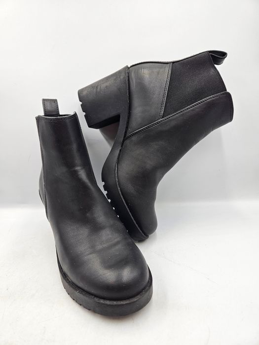 Botki Damskie Na Słupku H&M Czarne Rozmiar 36