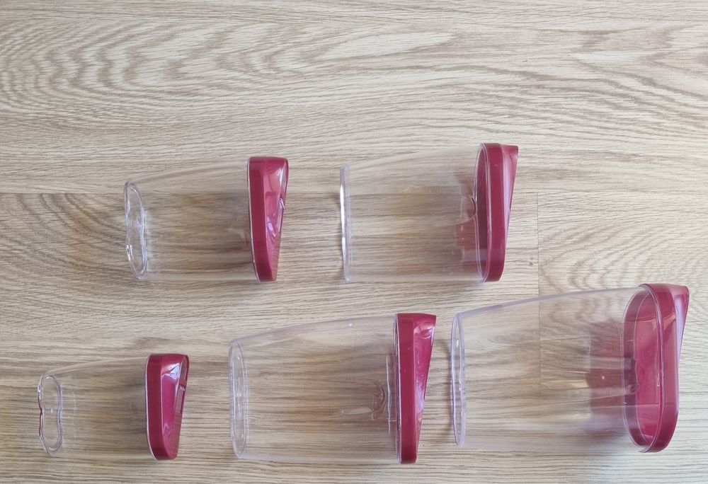 PORTES GRÁTIS - 5 Organizadores Despensa NOVOS Vermelho Escuro