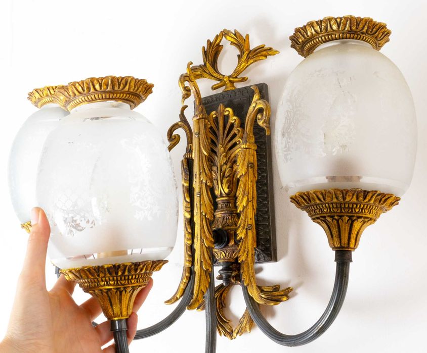 Candeeiros de parede apliques bronze | século XX