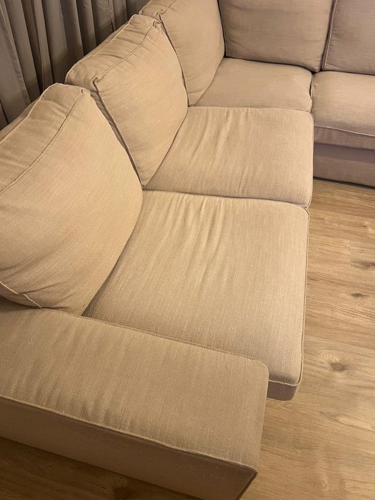 Sofá Creme em L com 5 lugares