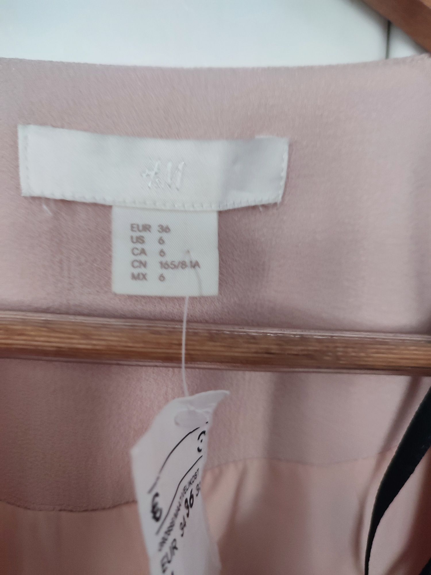 Nowa elegancka marynarka długa pudrowy róż rozmiar 36 H&M