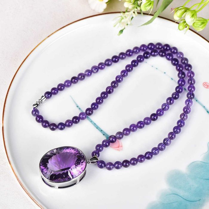 Colar de Ametista Natural certificado ALGT