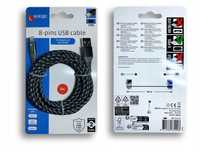 Kabel USB do ładowania i przesył. danych - Sologic®m Apple, 3m