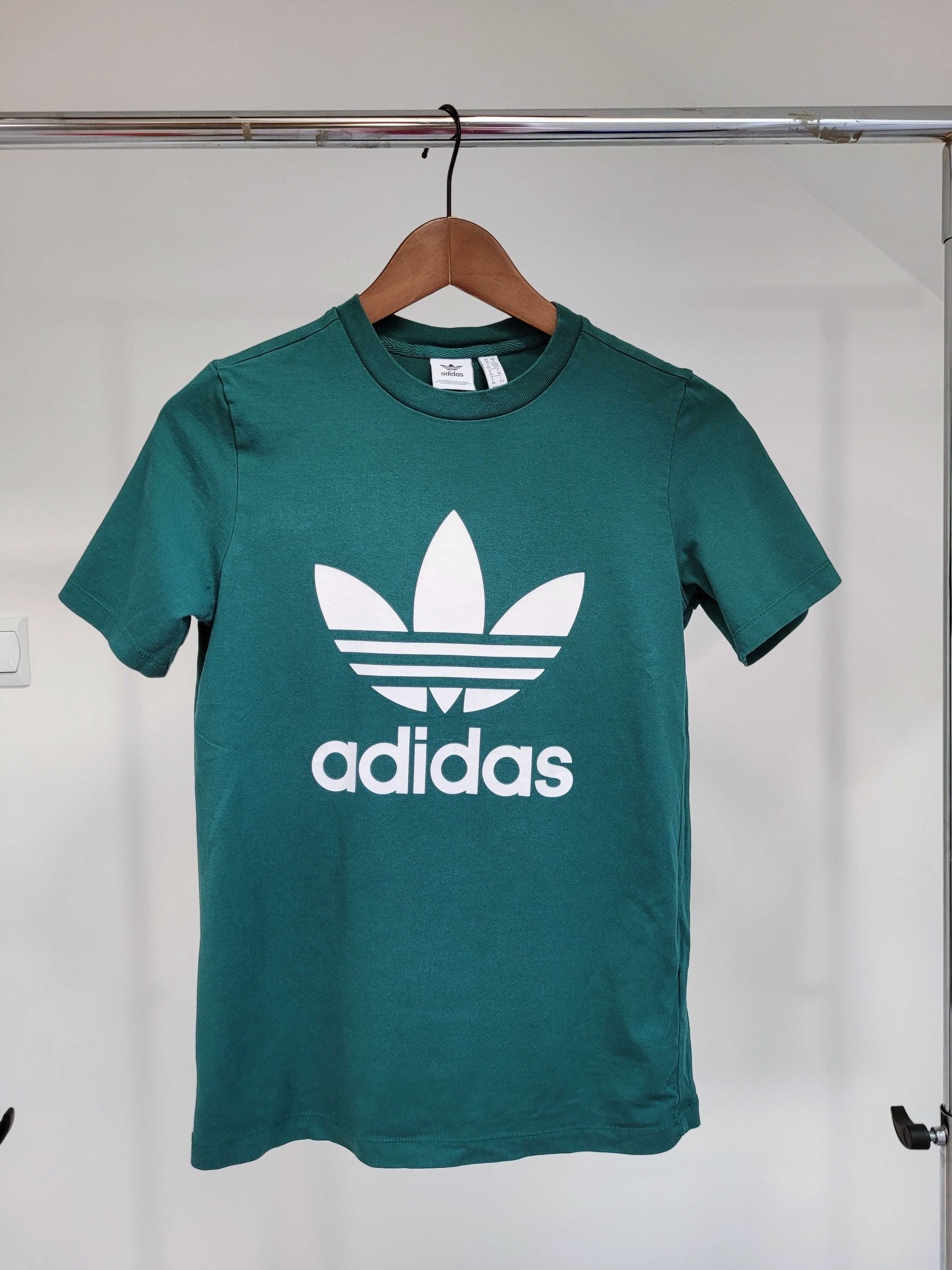 Zielona koszulka t-shirt z napisem Adidas