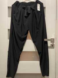 Cienkie zwiewne czarne spodnie na lato nowe z metką
