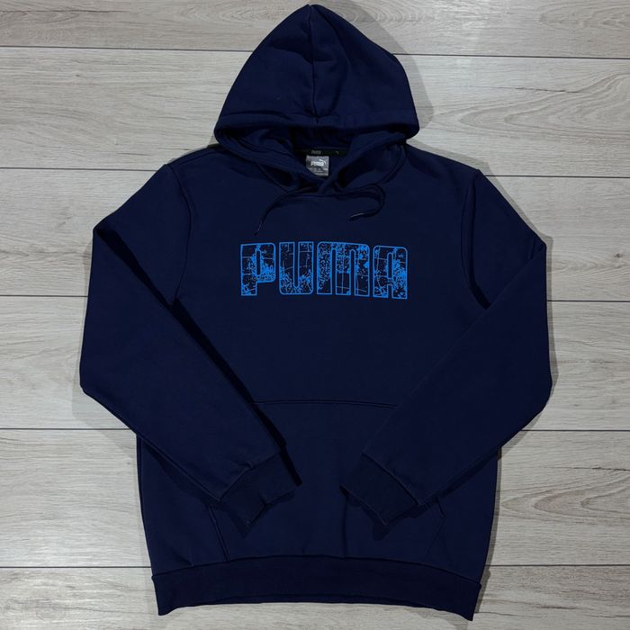 Темно Синя Кофта Худі Пума PUMA Essential Big Logo, Розмір M, Оригінал