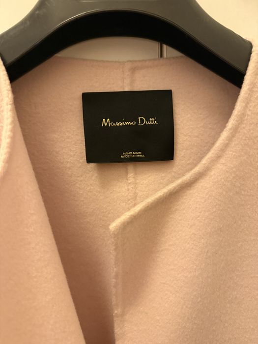 Рожеве шерстяне пальто MASSIMO DUTTI