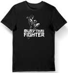 Koszulka męska z napisem "Muay-thai Fighter" czarna XXL