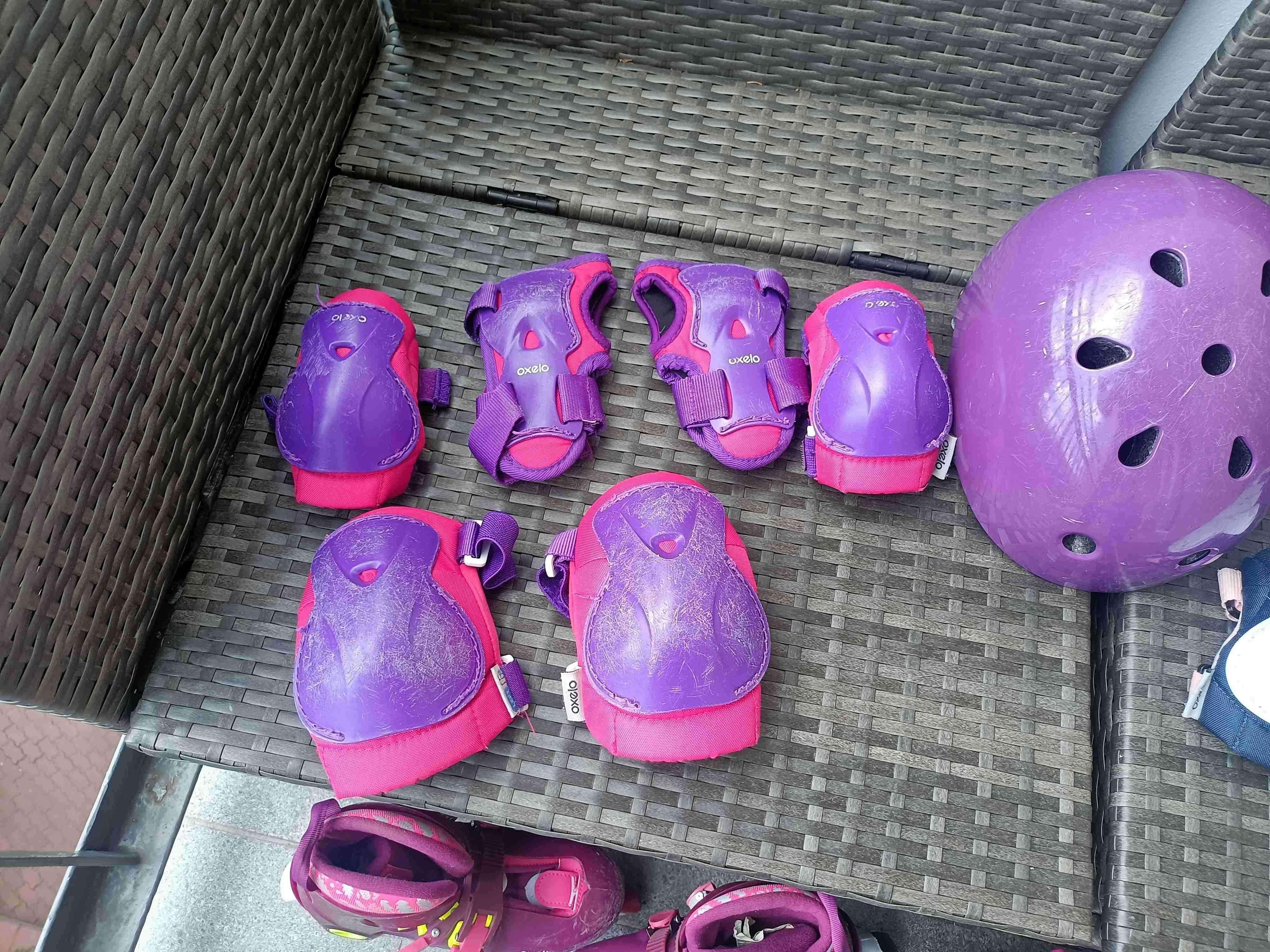 Komplet rolki Oxelo 34-36, ochraniacze i kask