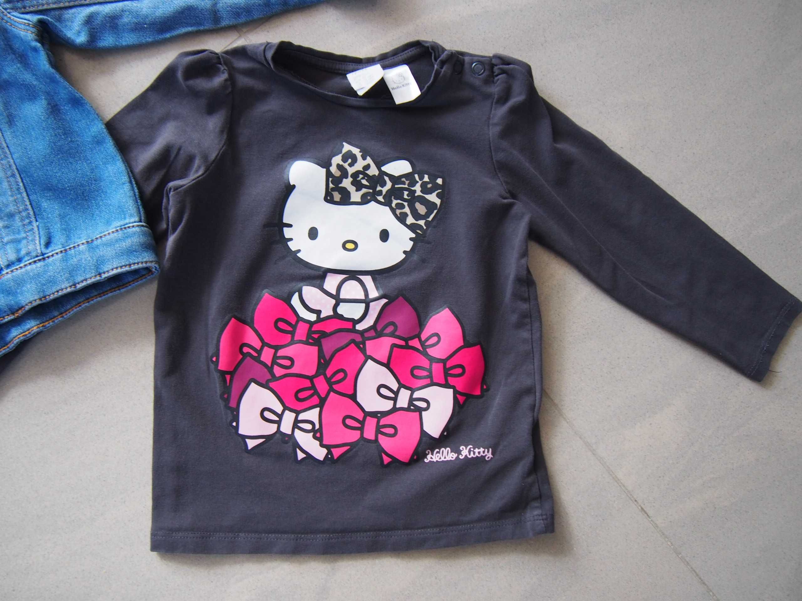 Kurtka jeans jeansowa 86 cm +bluzka hello kitty zestaw