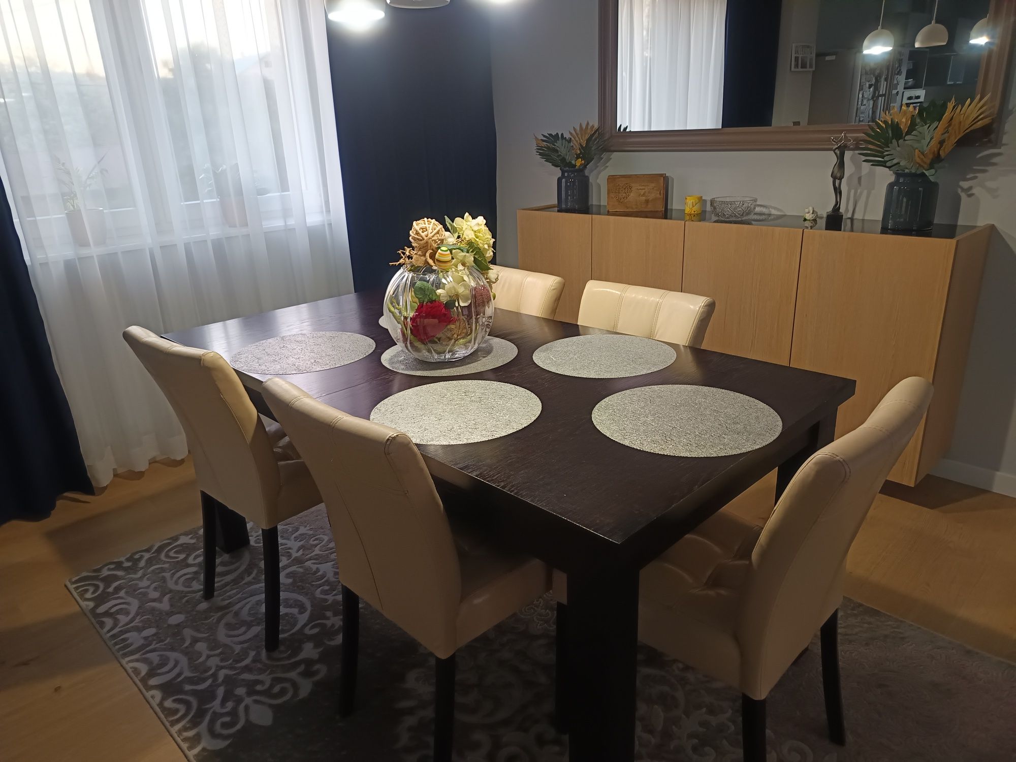 Stol rozkładany fornir 180 cm bez krzeseł