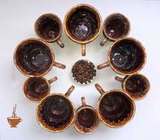 Чашки для кофе и чая 10шт. Красивая тонкая керамика