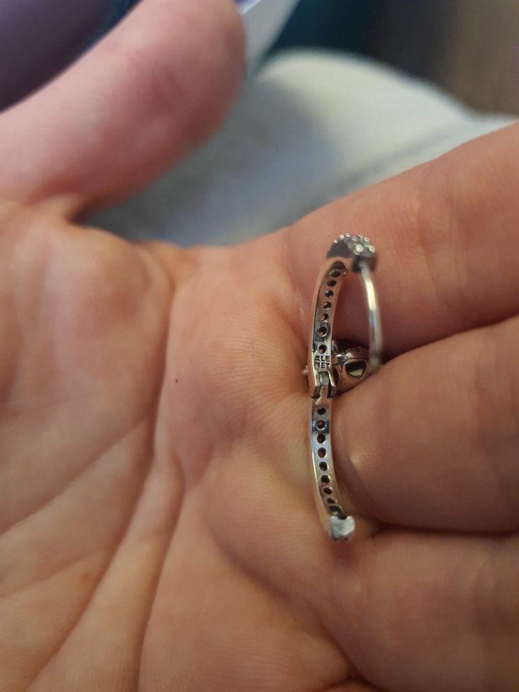Wiszące Srebrne Kolczyki Czerwone Wypukłe Serca Jak W Pandora