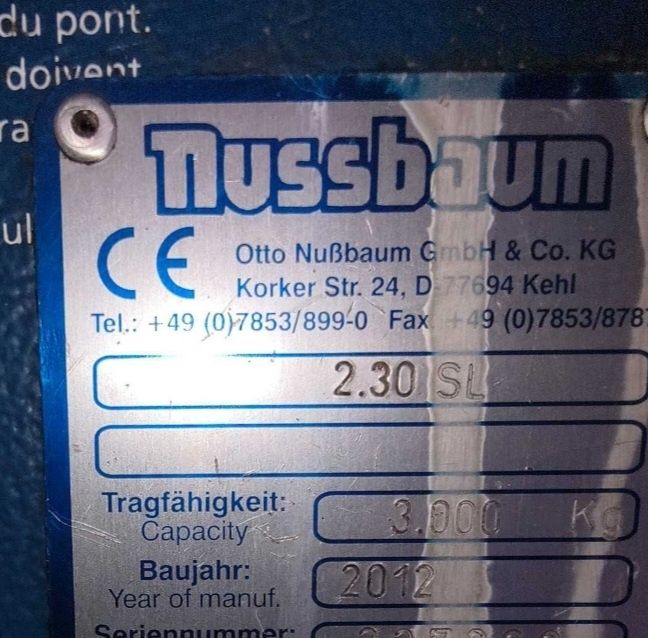 Podnosnik dwukolumnowy Nusbaum  śrubowy