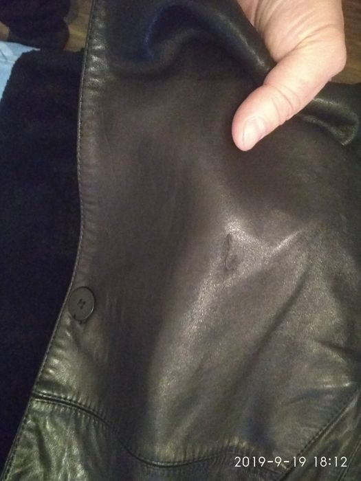 Зимняя мужская кожаная куртка