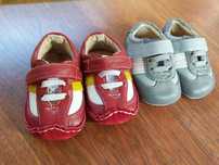 Pack 2 sapatilhas menino em pele 6-9 meses tamanho 19 -palmilha 11,5cm